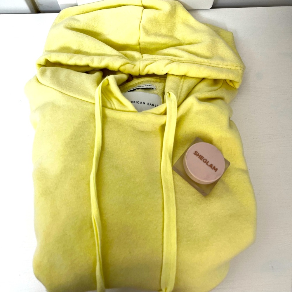 Yellow American Eagle Drawstring Hoodie